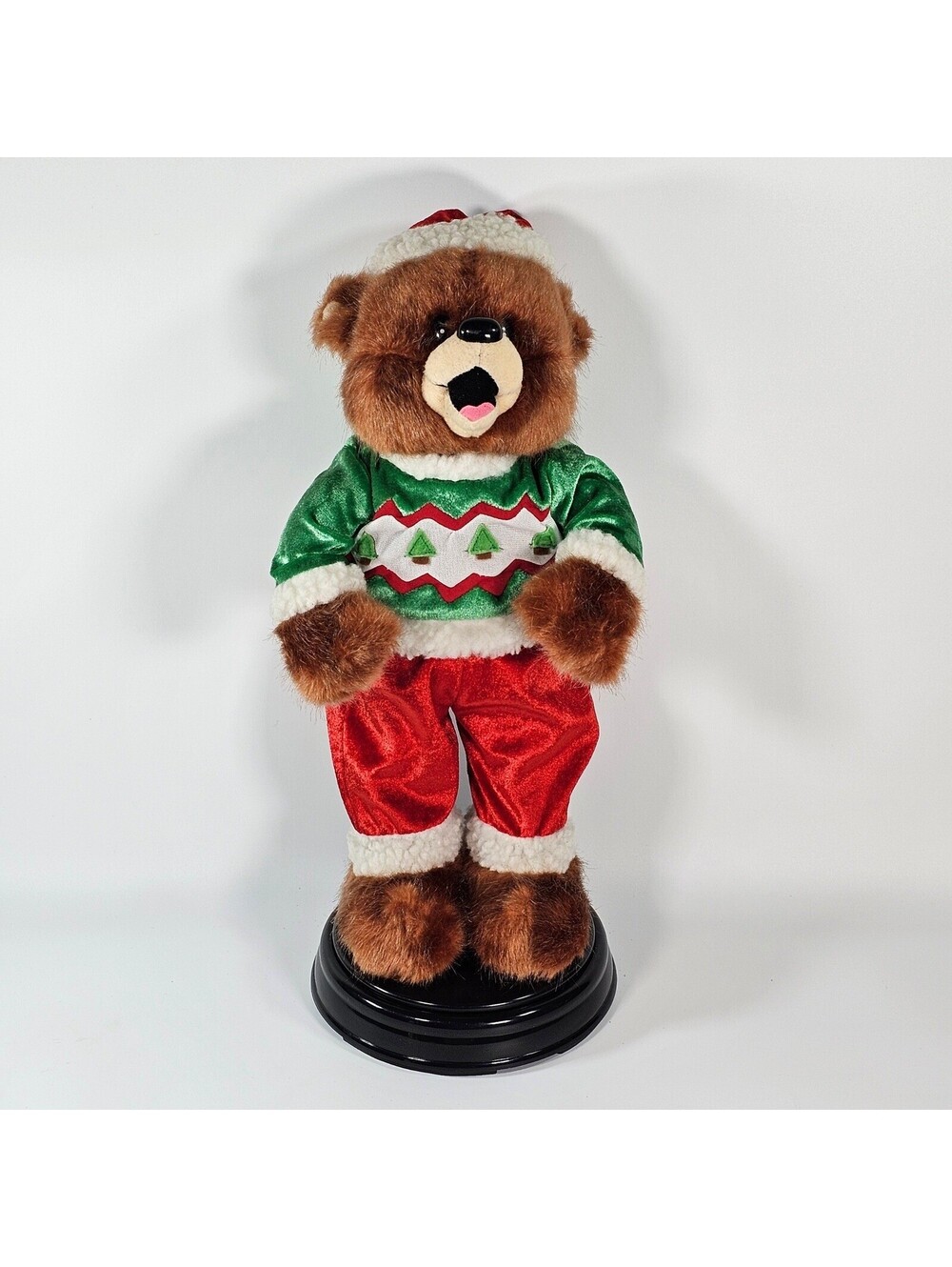Gemmy Animated Christmas Bear Singing Shake Booty Plush Holiday Decor 17in Works